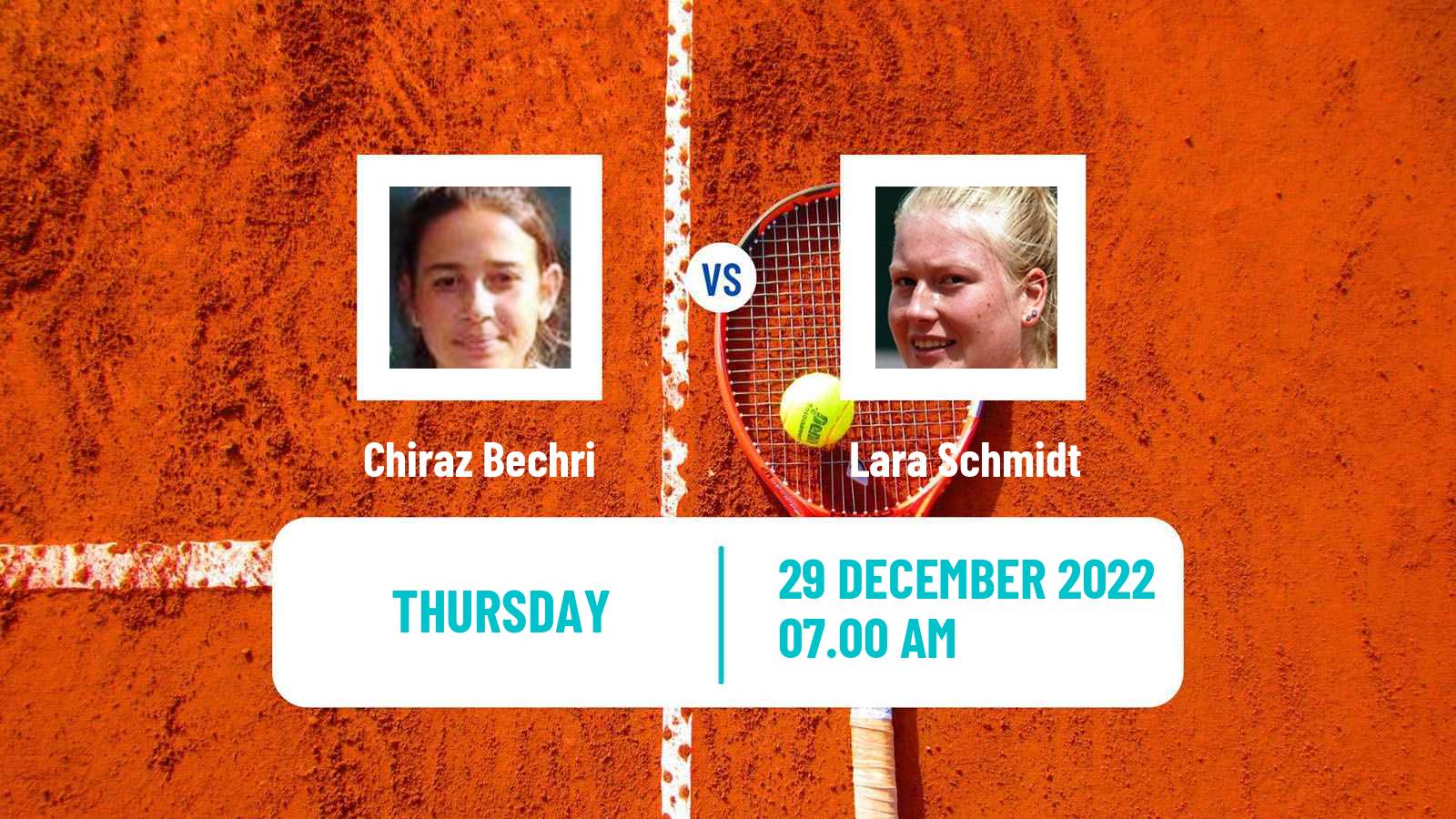 Tennis ITF Tournaments Chiraz Bechri - Lara Schmidt