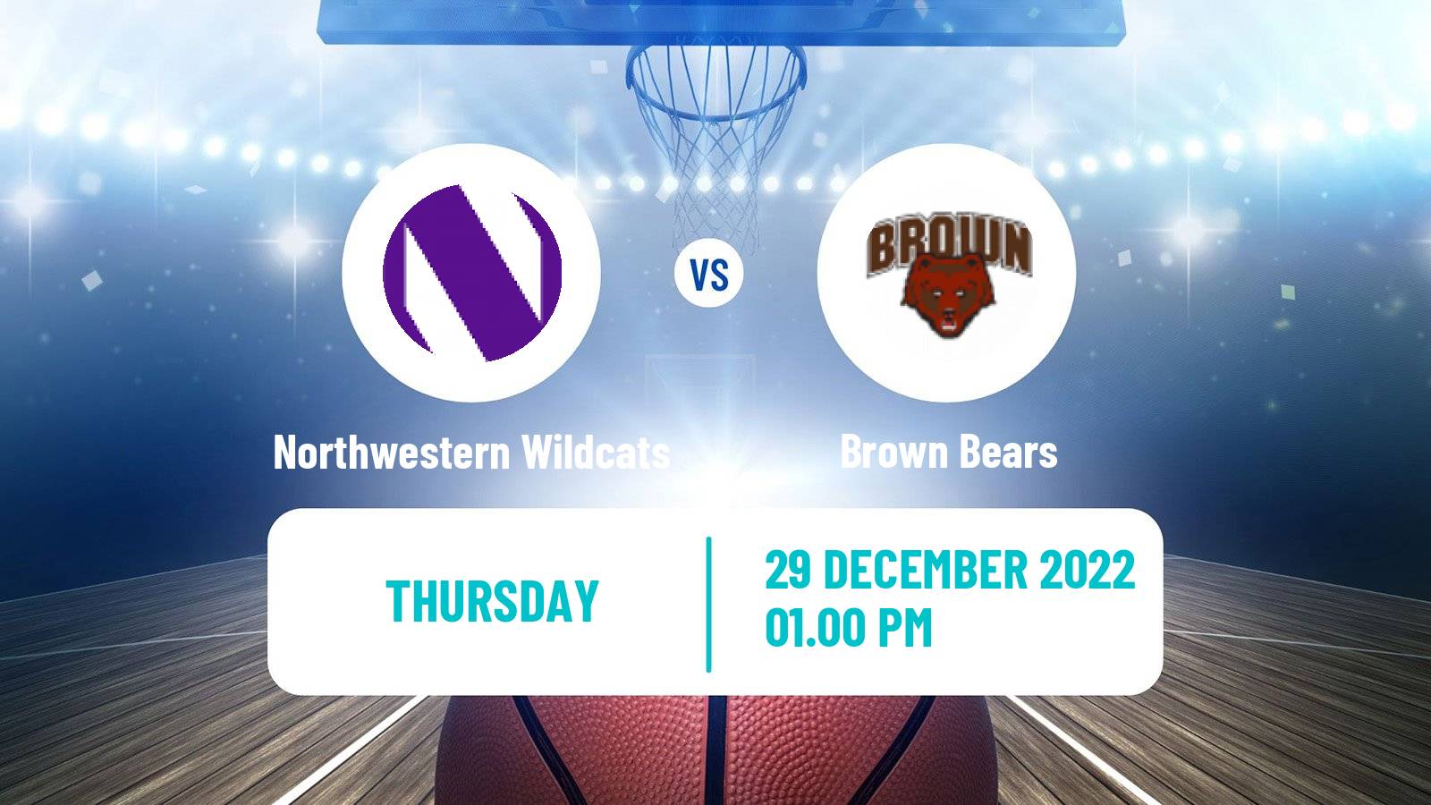 Basketball NCAA College Basketball Northwestern Wildcats - Brown Bears