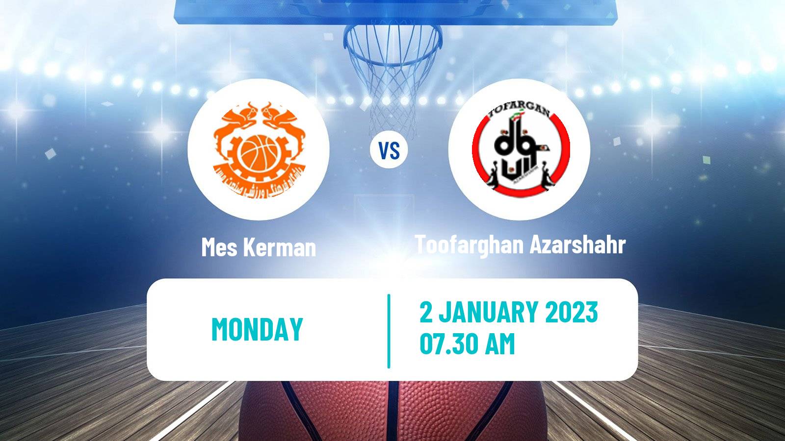 Basketball Iran Super League Basketball Mes Kerman - Toofarghan Azarshahr