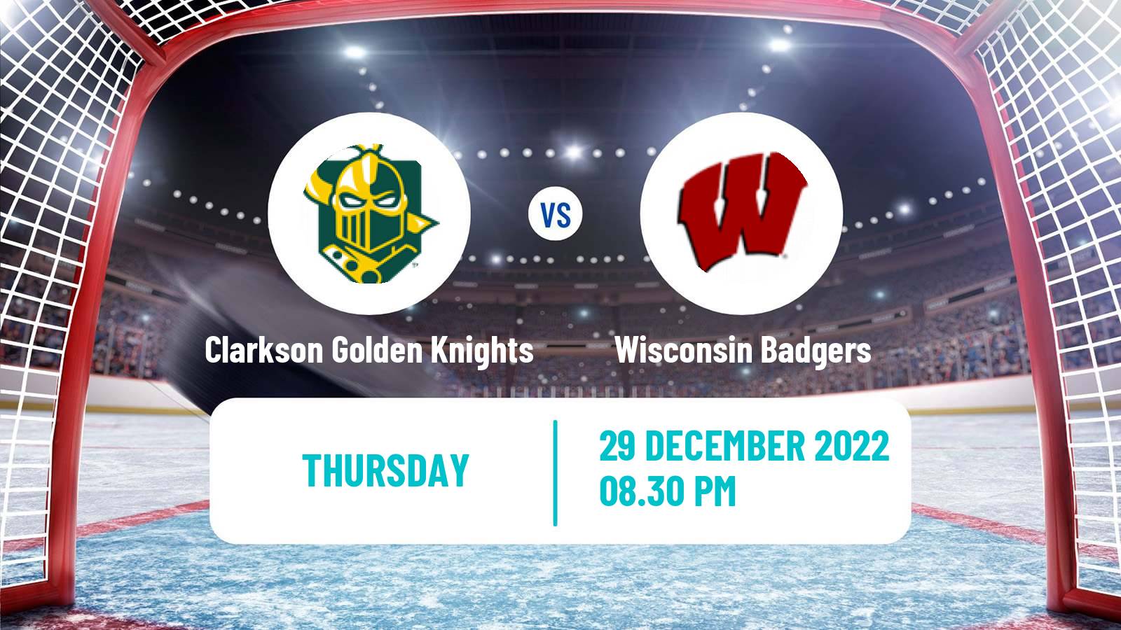 Hockey NCAA Hockey Clarkson Golden Knights - Wisconsin Badgers