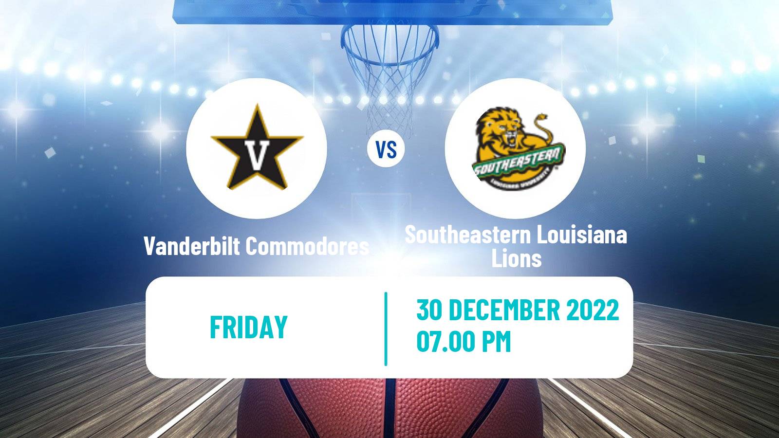 Basketball NCAA College Basketball Vanderbilt Commodores - Southeastern Louisiana Lions