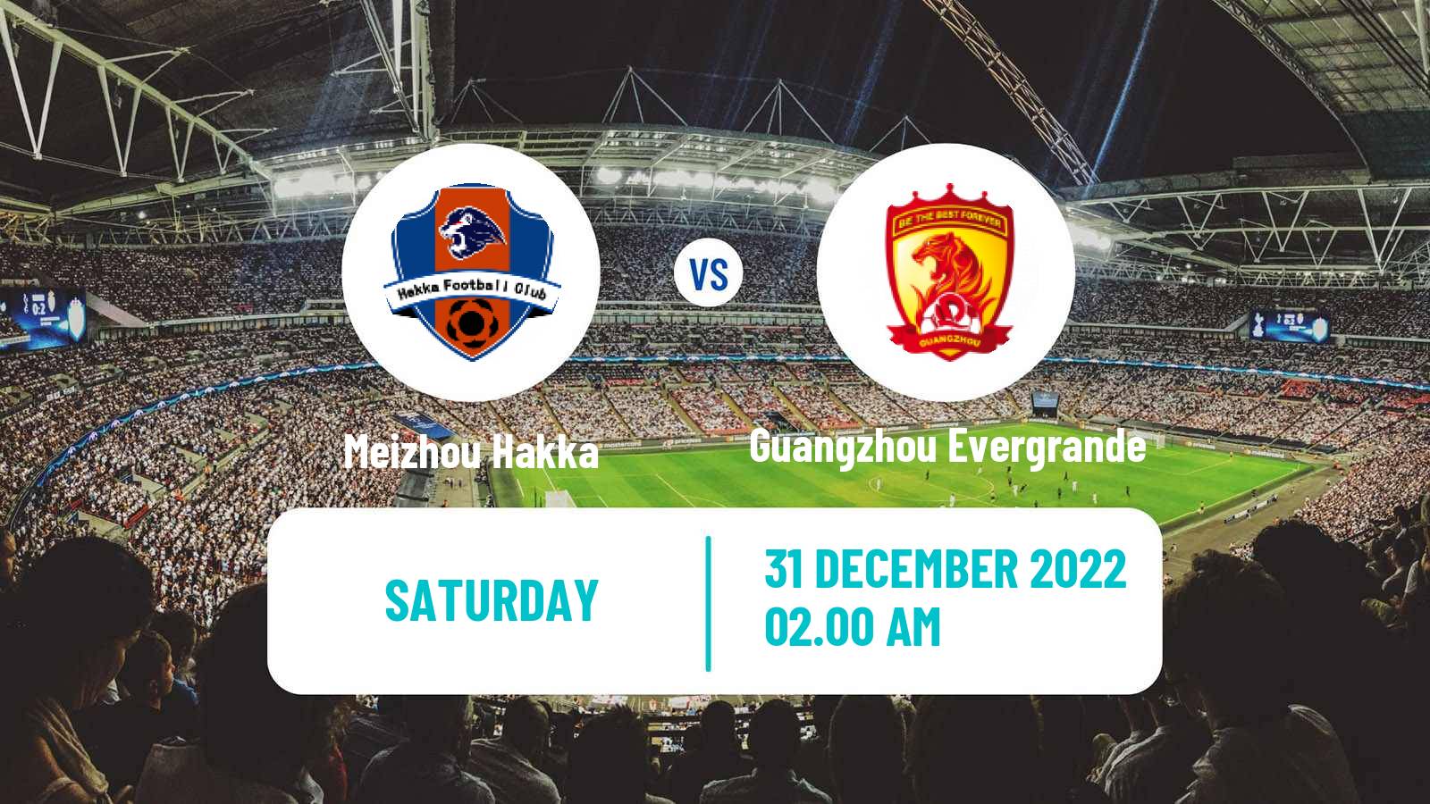 Soccer Chinese Super League Meizhou Hakka - Guangzhou Evergrande