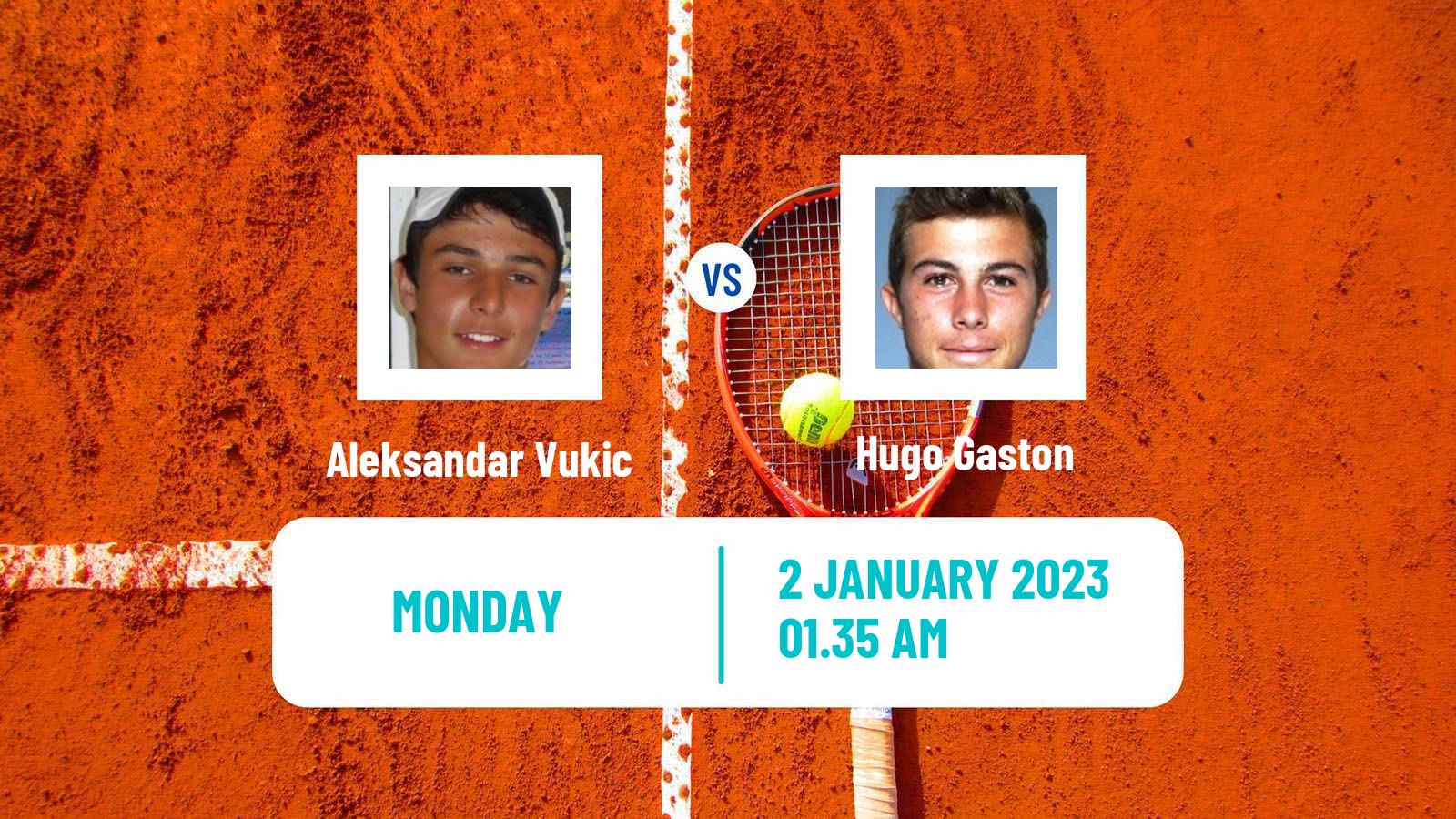 Tennis ATP Challenger Aleksandar Vukic - Hugo Gaston