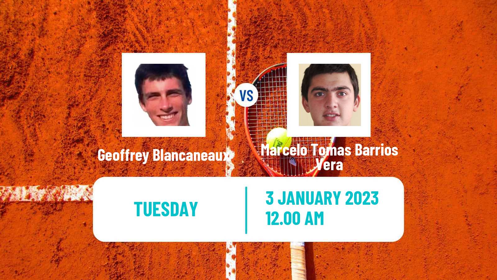 Tennis ATP Challenger Geoffrey Blancaneaux - Marcelo Tomas Barrios Vera