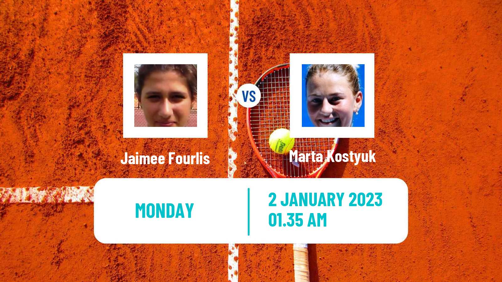Tennis WTA Adelaide Jaimee Fourlis - Marta Kostyuk