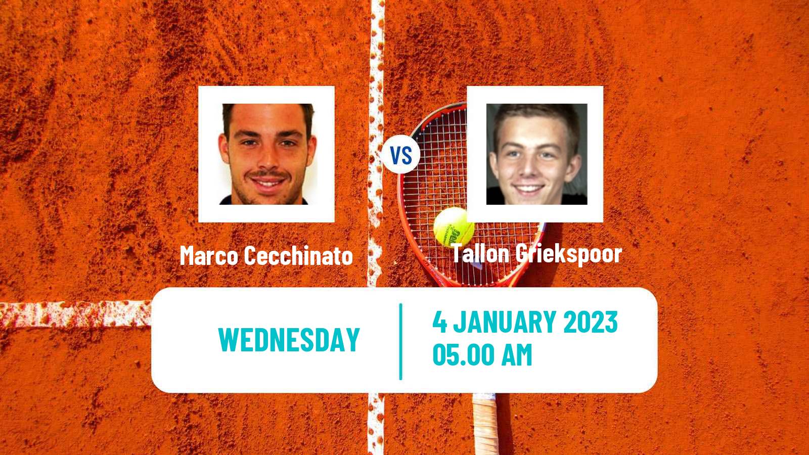 Tennis ATP Pune Marco Cecchinato - Tallon Griekspoor