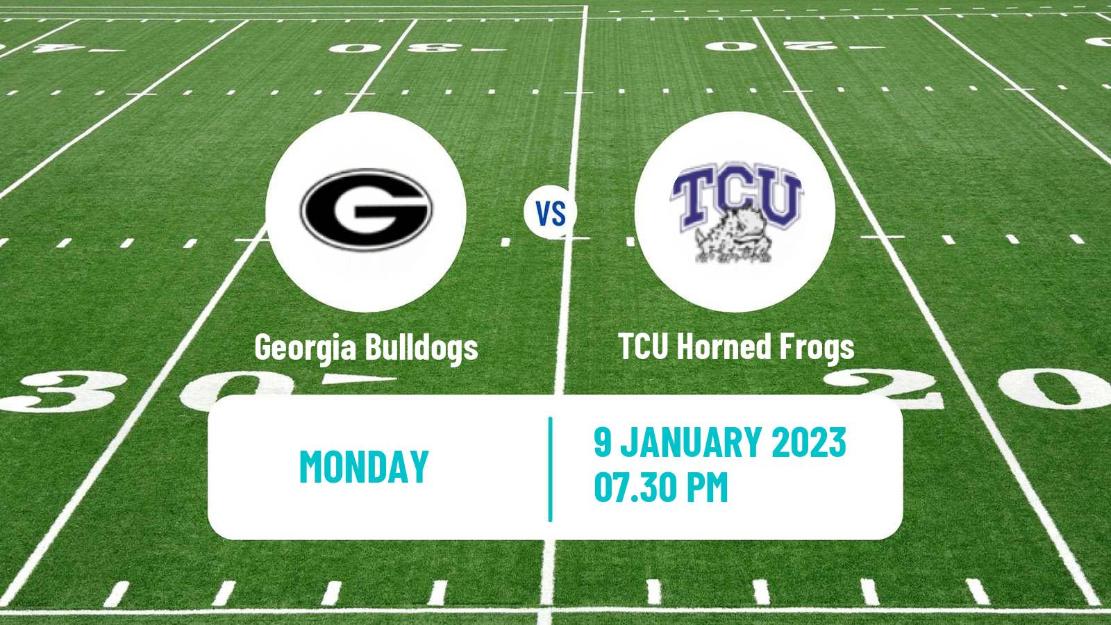 American football NCAA College Football Georgia Bulldogs - TCU Horned Frogs