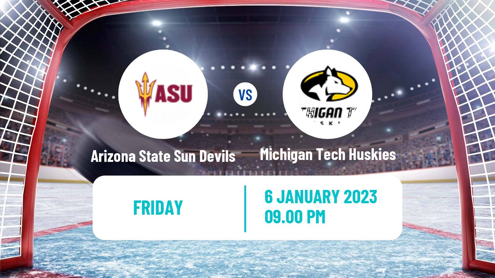 Hockey NCAA Hockey Arizona State Sun Devils - Michigan Tech Huskies