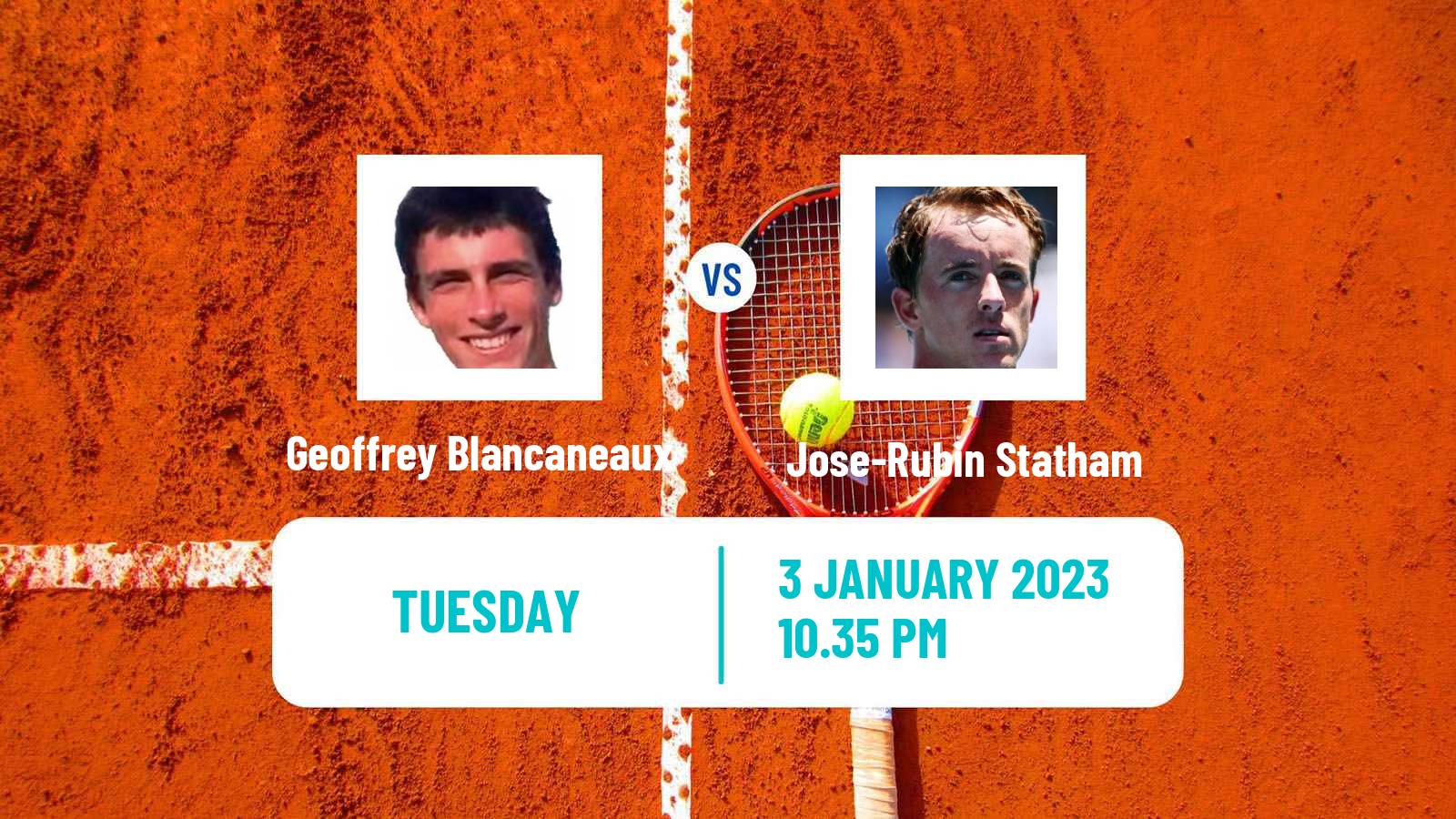 Tennis ATP Challenger Geoffrey Blancaneaux - Jose-Rubin Statham