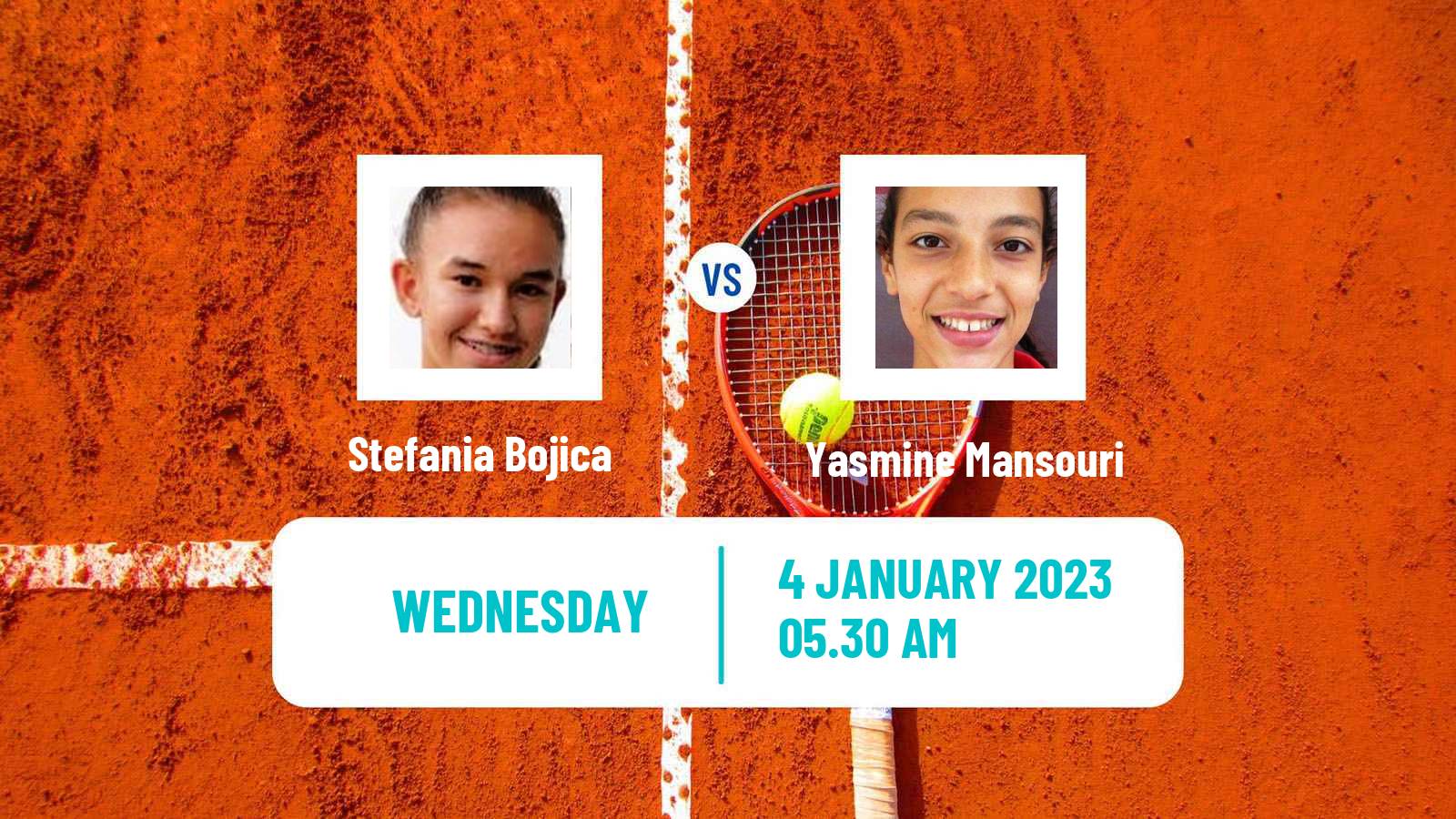 Tennis ITF Tournaments Stefania Bojica - Yasmine Mansouri
