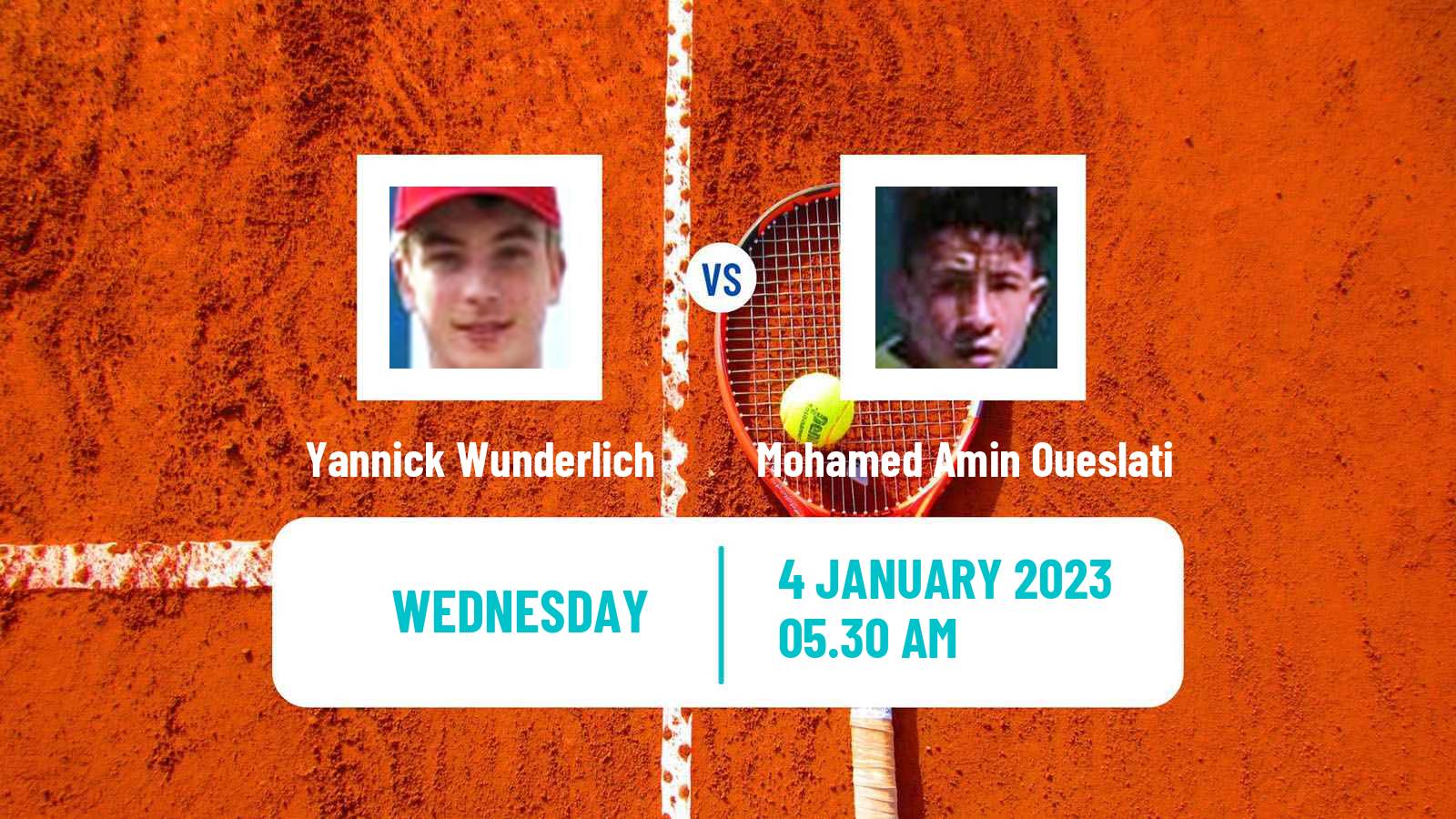 Tennis ITF Tournaments Yannick Wunderlich - Mohamed Amin Oueslati