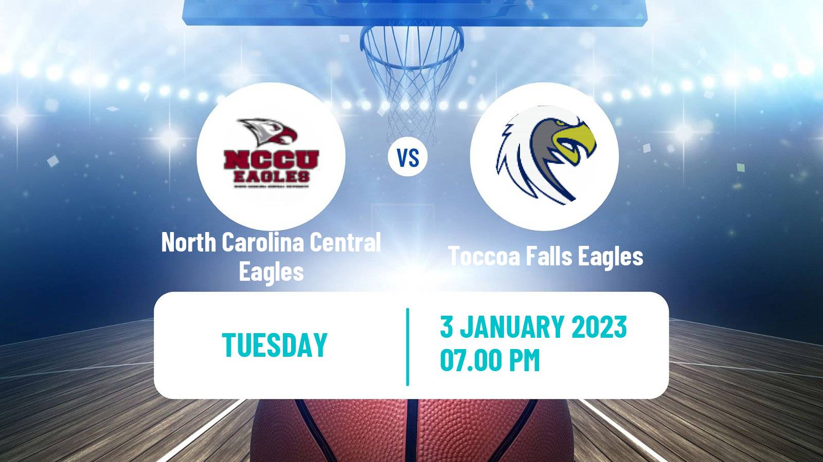 Basketball NCAA College Basketball North Carolina Central Eagles - Toccoa Falls Eagles