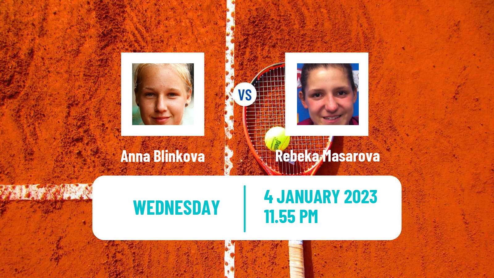 Tennis WTA Auckland Anna Blinkova - Rebeka Masarova