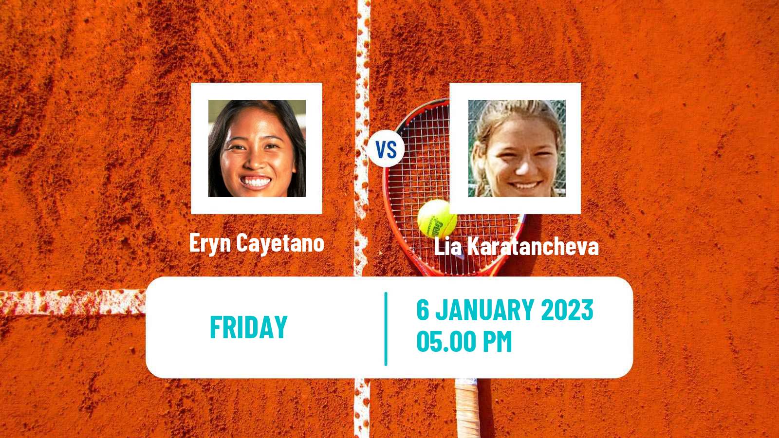 Tennis ITF Tournaments Eryn Cayetano - Lia Karatancheva