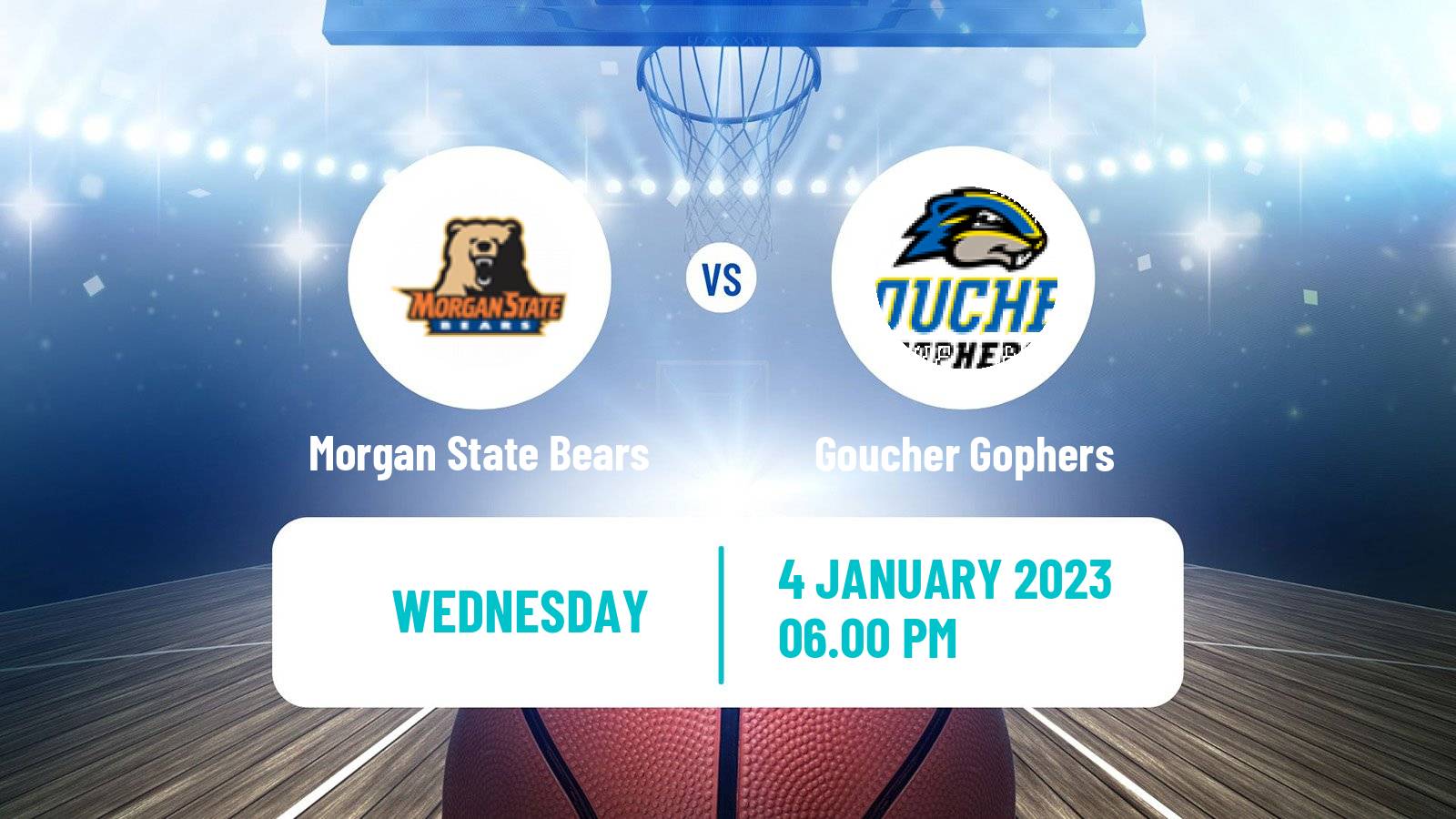 Basketball NCAA College Basketball Morgan State Bears - Goucher Gophers