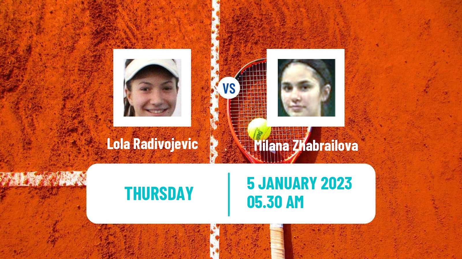 Tennis ITF Tournaments Lola Radivojevic - Milana Zhabrailova
