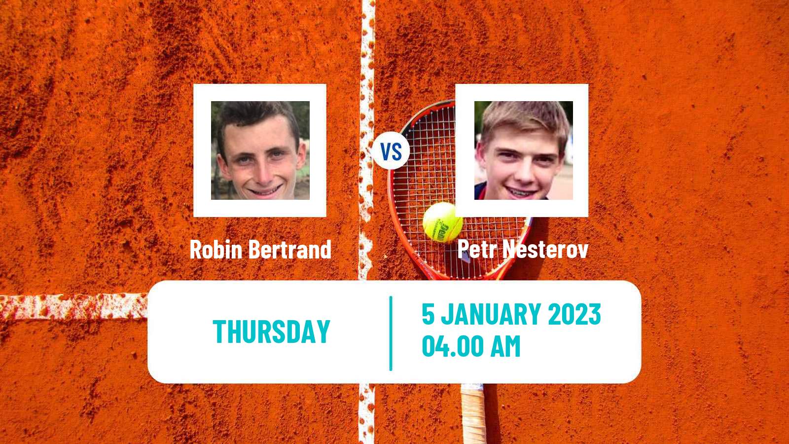 Tennis ITF Tournaments Robin Bertrand - Petr Nesterov