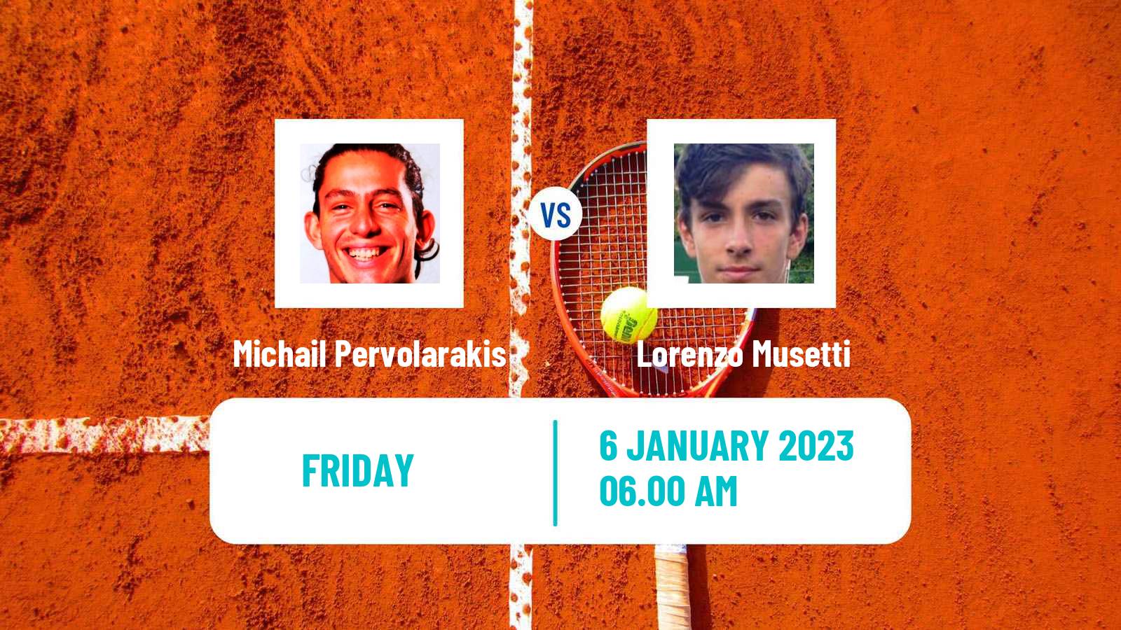 Tennis ATP United Cup Michail Pervolarakis - Lorenzo Musetti