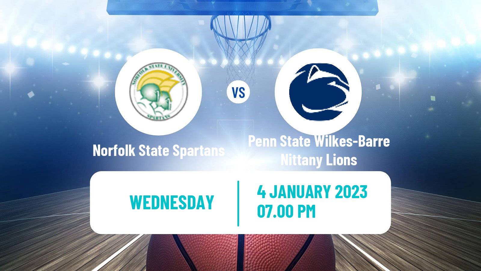 Basketball NCAA College Basketball Norfolk State Spartans - Penn State Wilkes-Barre Nittany Lions