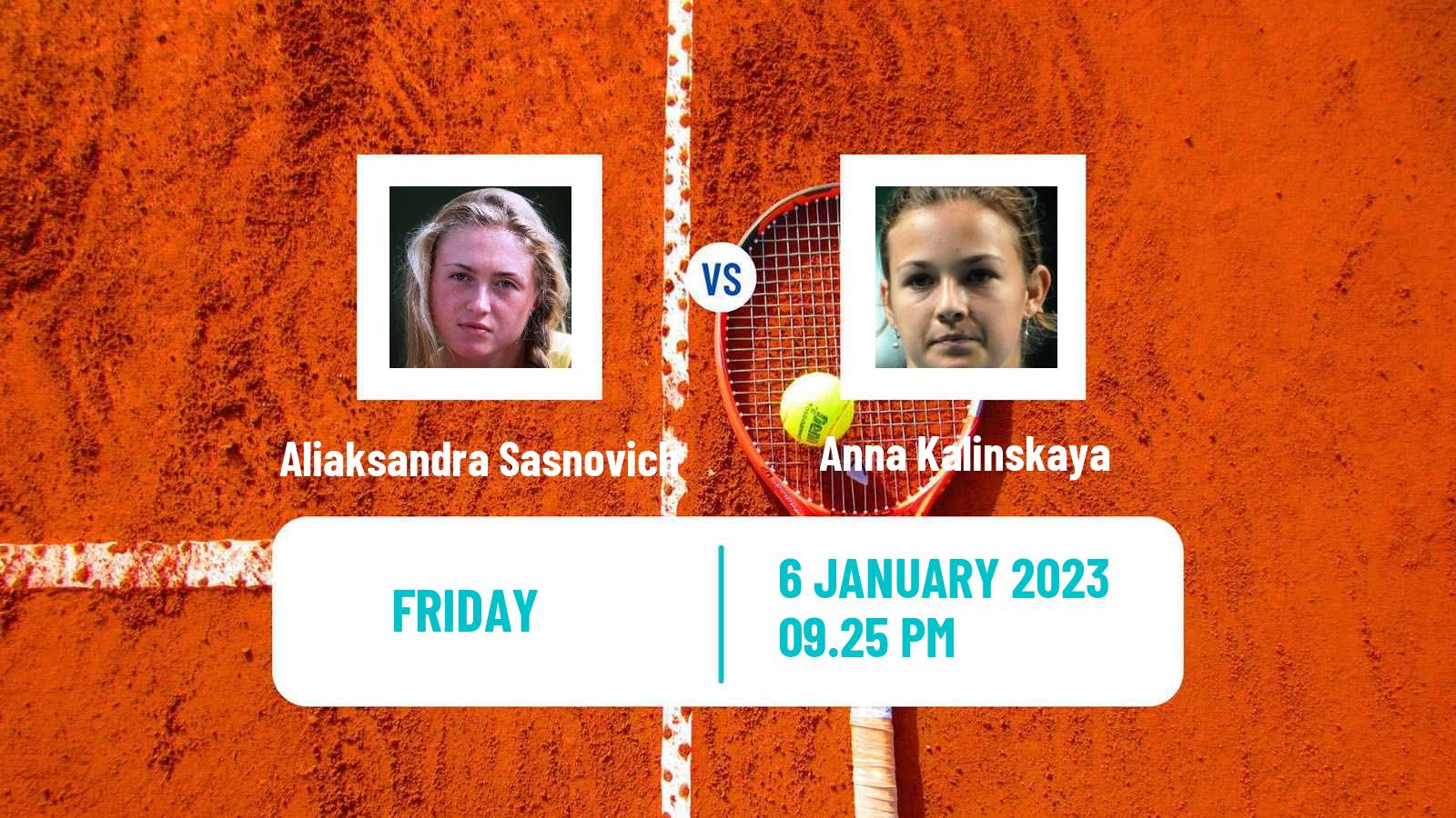 Tennis WTA Adelaide 2 Aliaksandra Sasnovich - Anna Kalinskaya