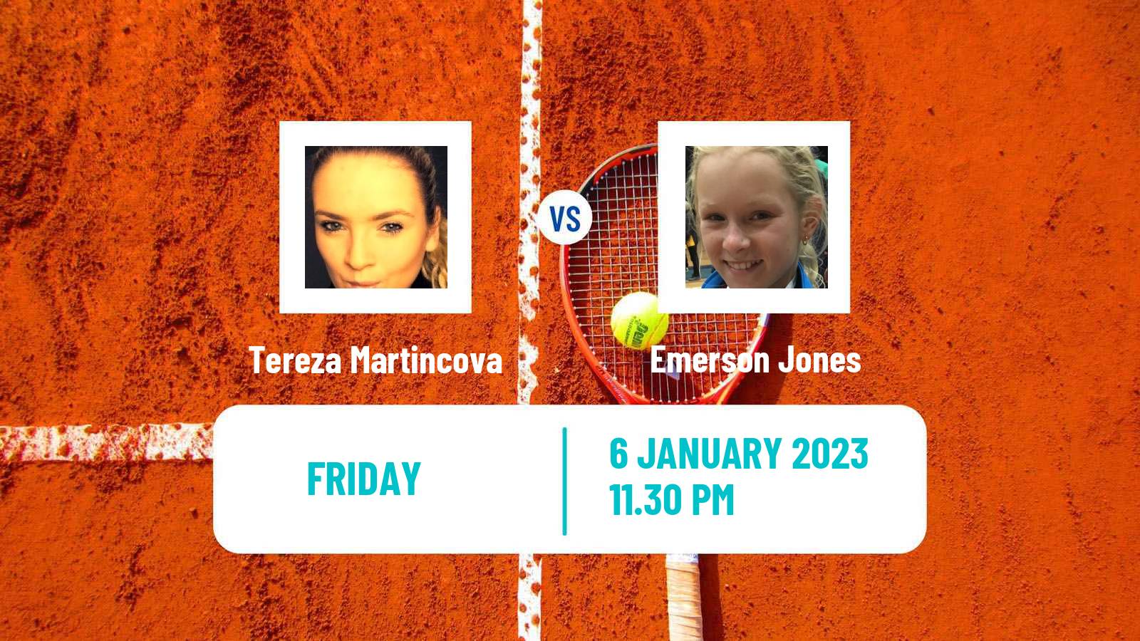 Tennis WTA Hobart Tereza Martincova - Emerson Jones