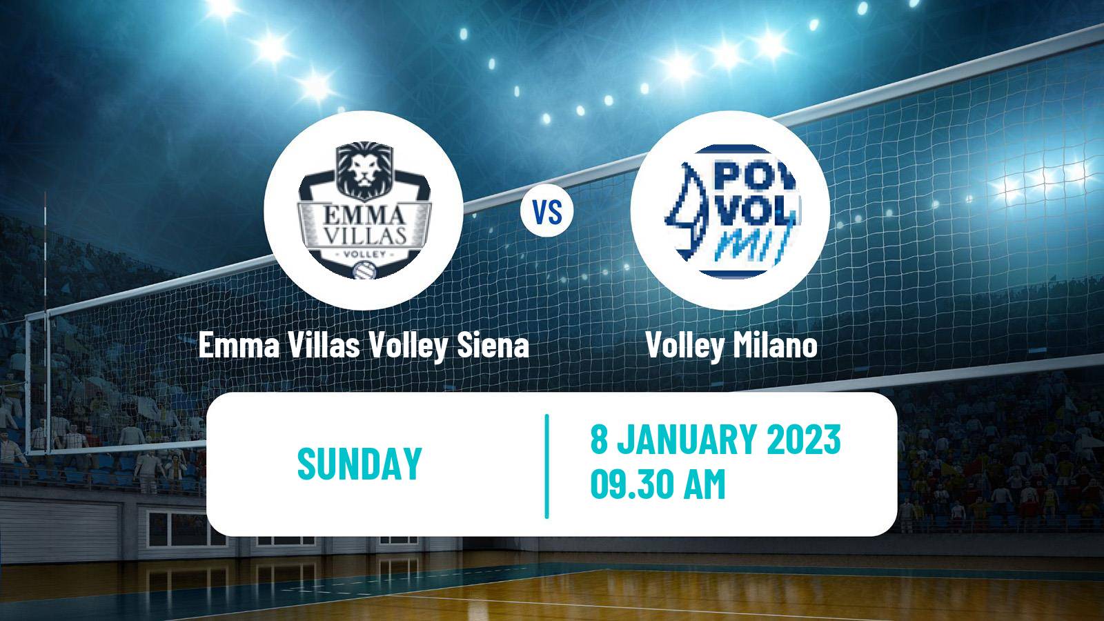 Volleyball Italian SuperLega Volleyball Emma Villas Volley Siena - Volley Milano