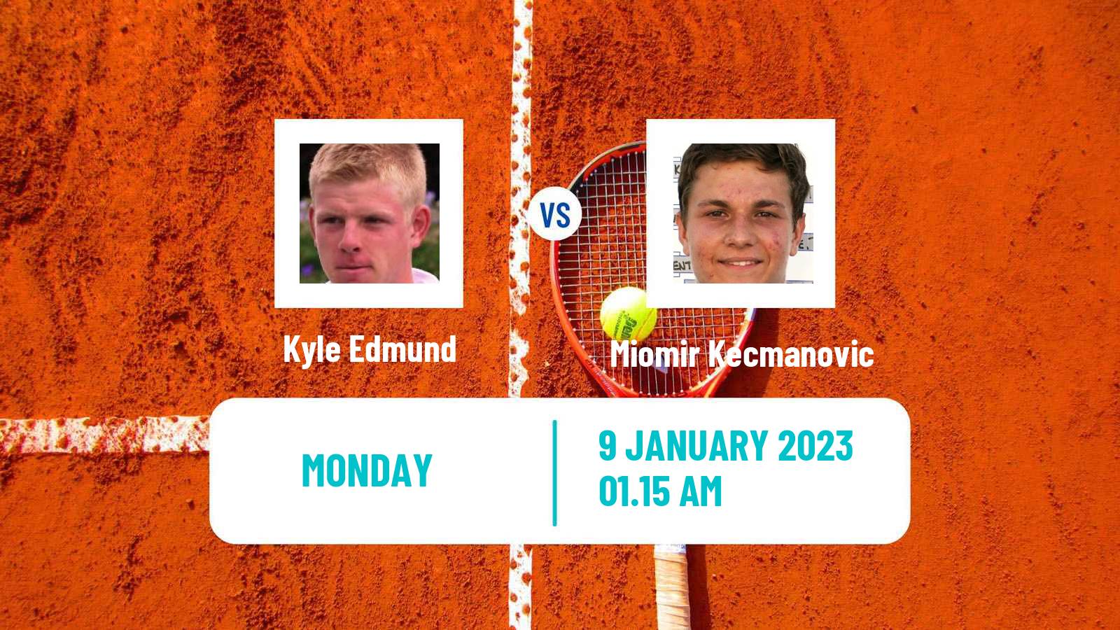 Tennis ATP Adelaide 2 Kyle Edmund - Miomir Kecmanovic