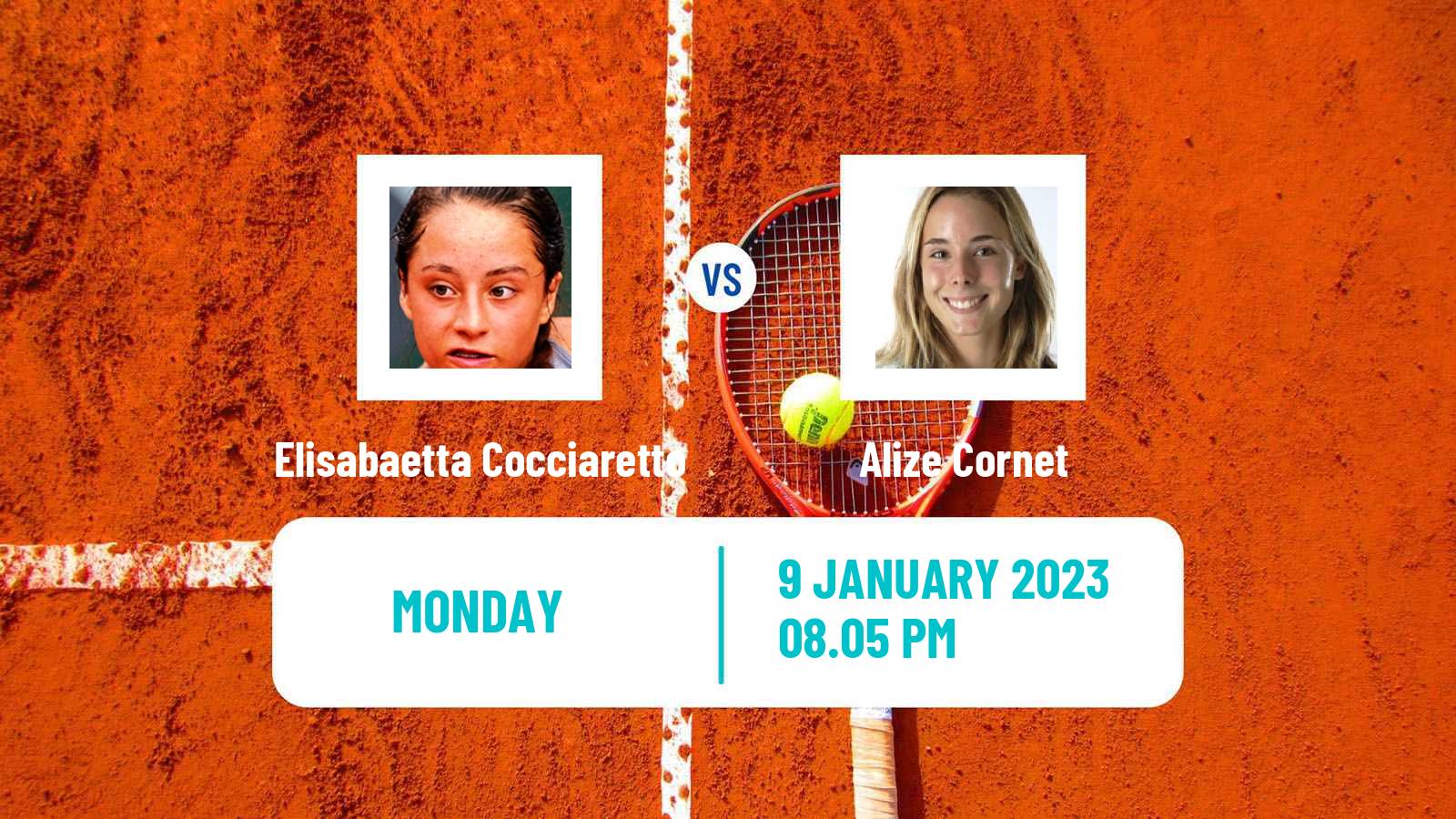 Tennis WTA Hobart Elisabaetta Cocciaretto - Alize Cornet