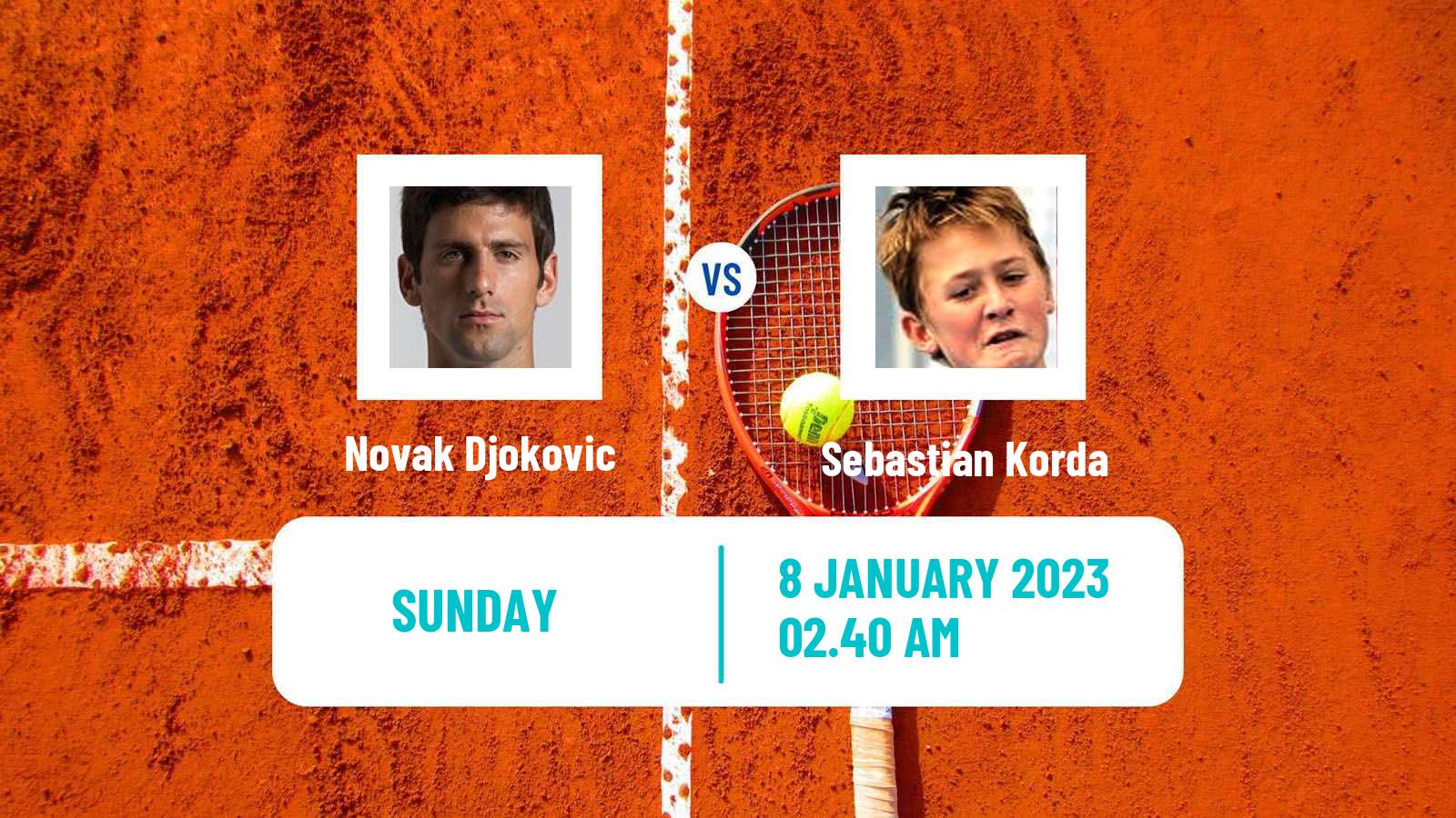 Tennis ATP Adelaide Novak Djokovic - Sebastian Korda