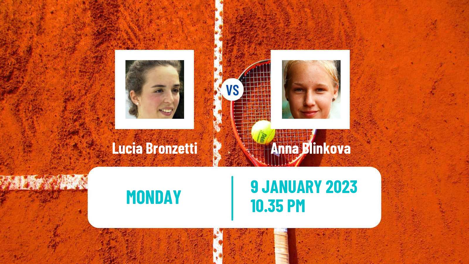 Tennis WTA Hobart Lucia Bronzetti - Anna Blinkova