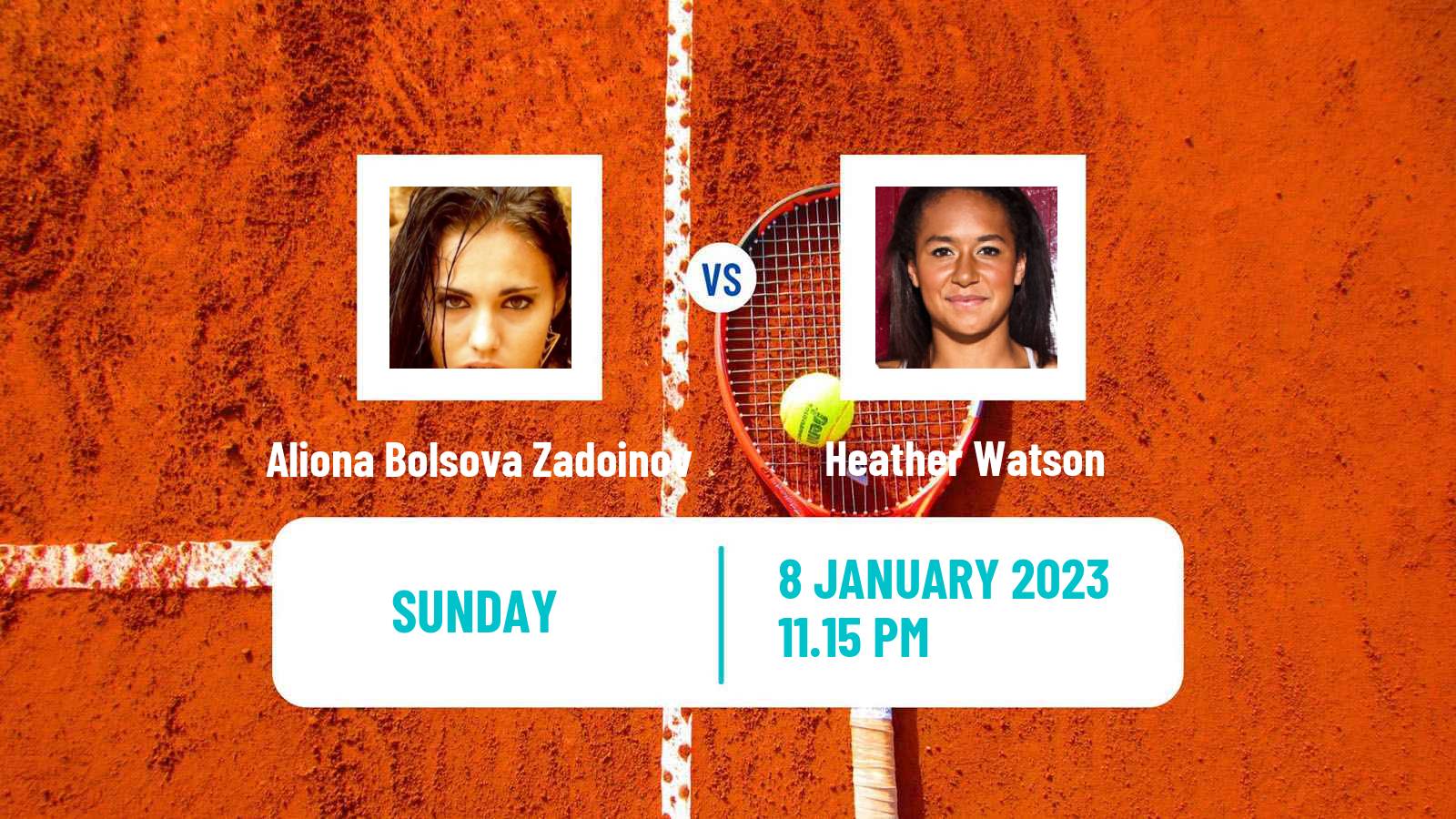 Tennis WTA Australian Open Aliona Bolsova Zadoinov - Heather Watson