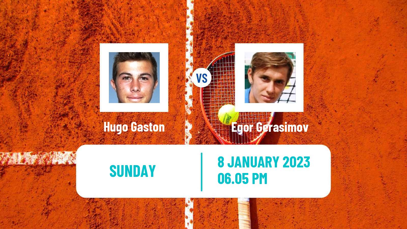 Tennis ATP Australian Open Hugo Gaston - Egor Gerasimov