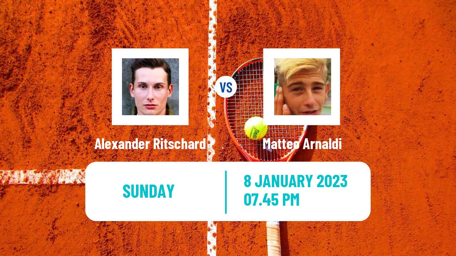 Tennis ATP Australian Open Alexander Ritschard - Matteo Arnaldi