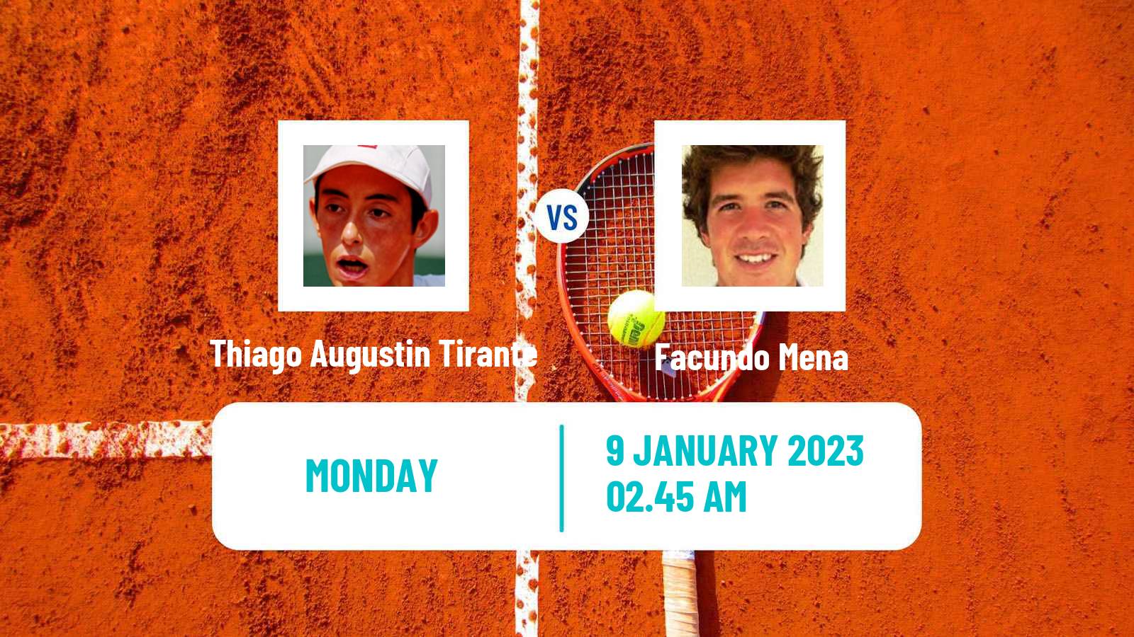 Tennis ATP Australian Open Thiago Augustin Tirante - Facundo Mena