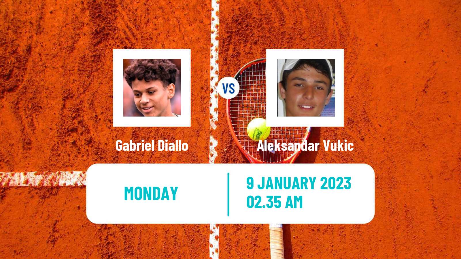Tennis ATP Australian Open Gabriel Diallo - Aleksandar Vukic