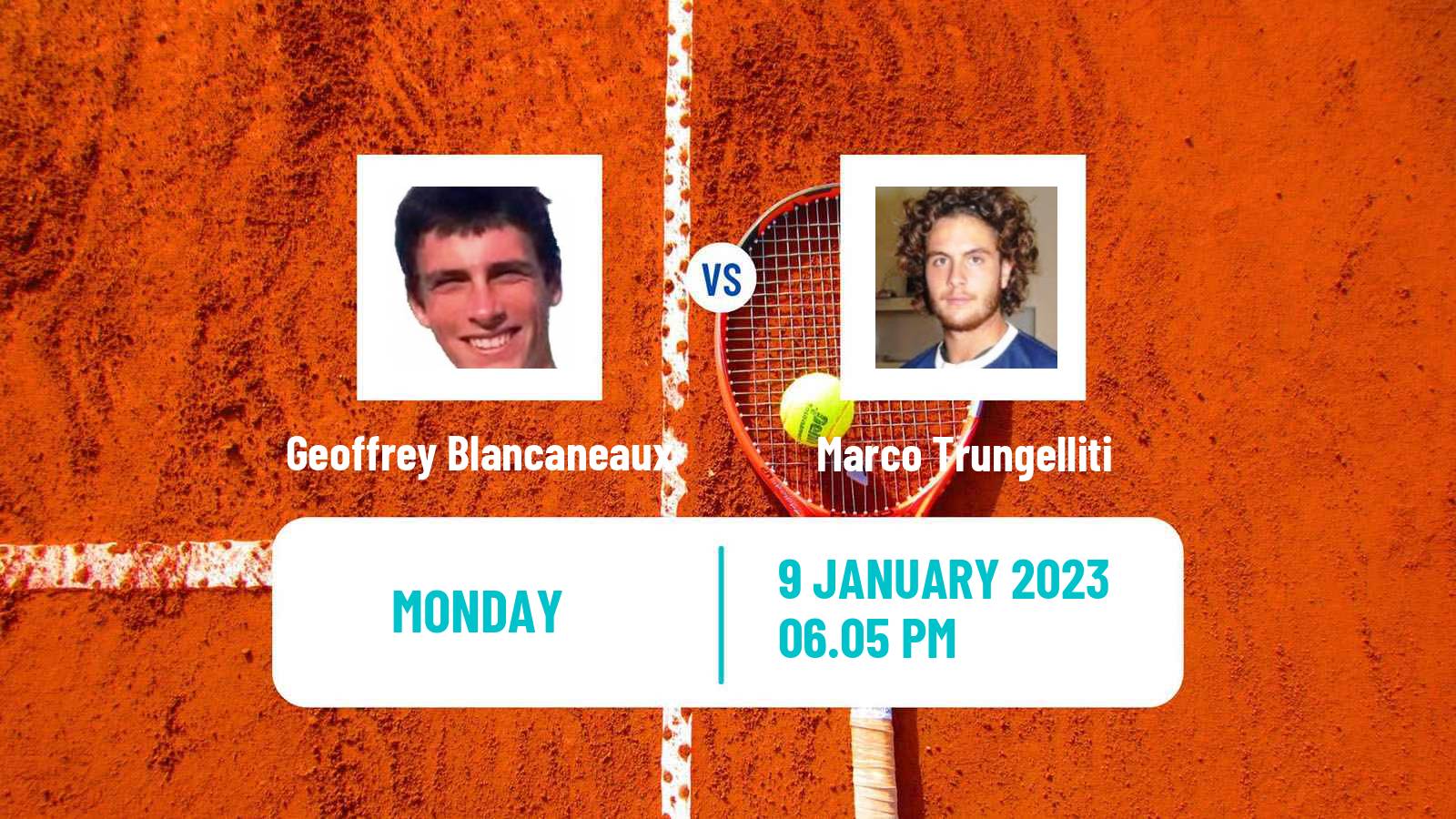 Tennis ATP Australian Open Geoffrey Blancaneaux - Marco Trungelliti