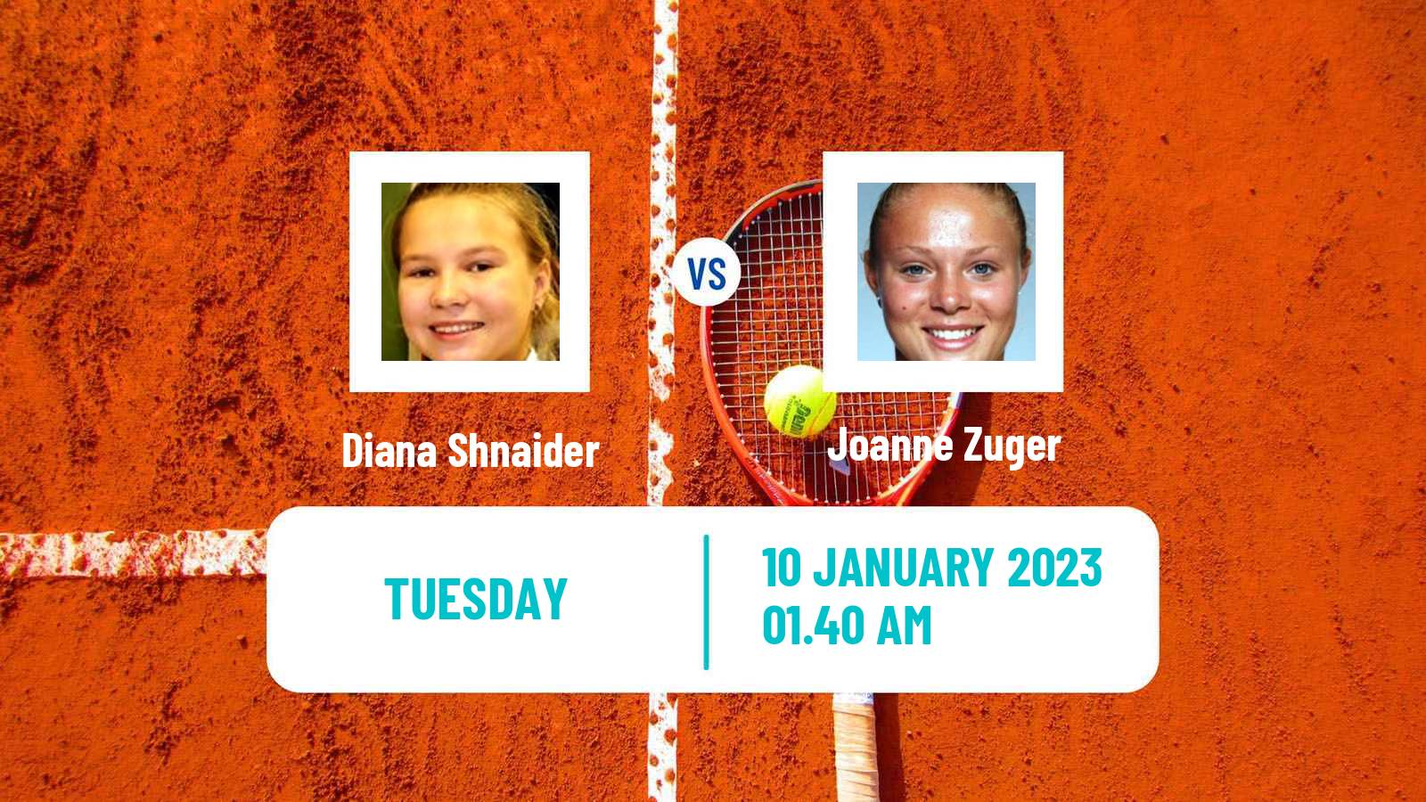 Tennis WTA Australian Open Diana Shnaider - Joanne Zuger