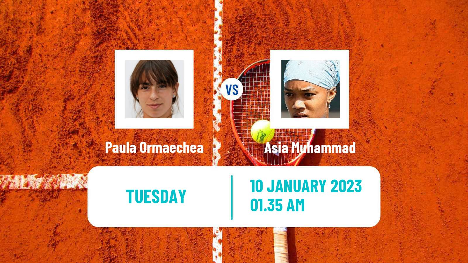 Tennis WTA Australian Open Paula Ormaechea - Asia Muhammad