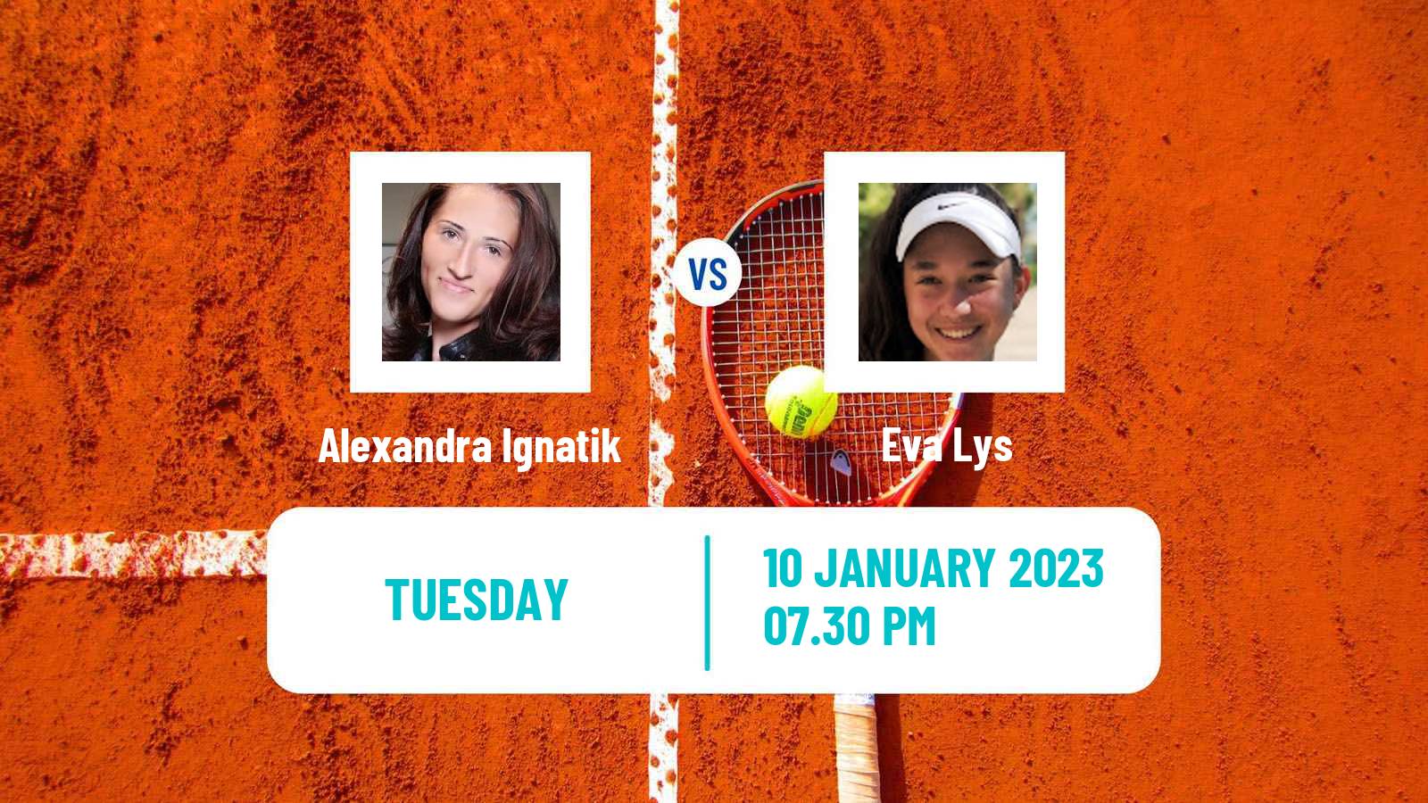 Tennis WTA Australian Open Alexandra Ignatik - Eva Lys