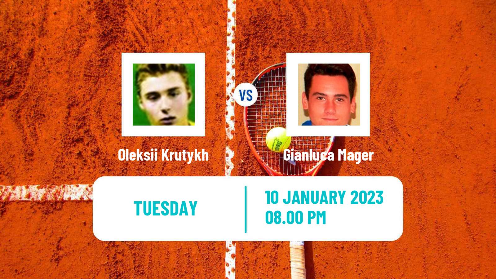 Tennis ATP Australian Open Oleksii Krutykh - Gianluca Mager
