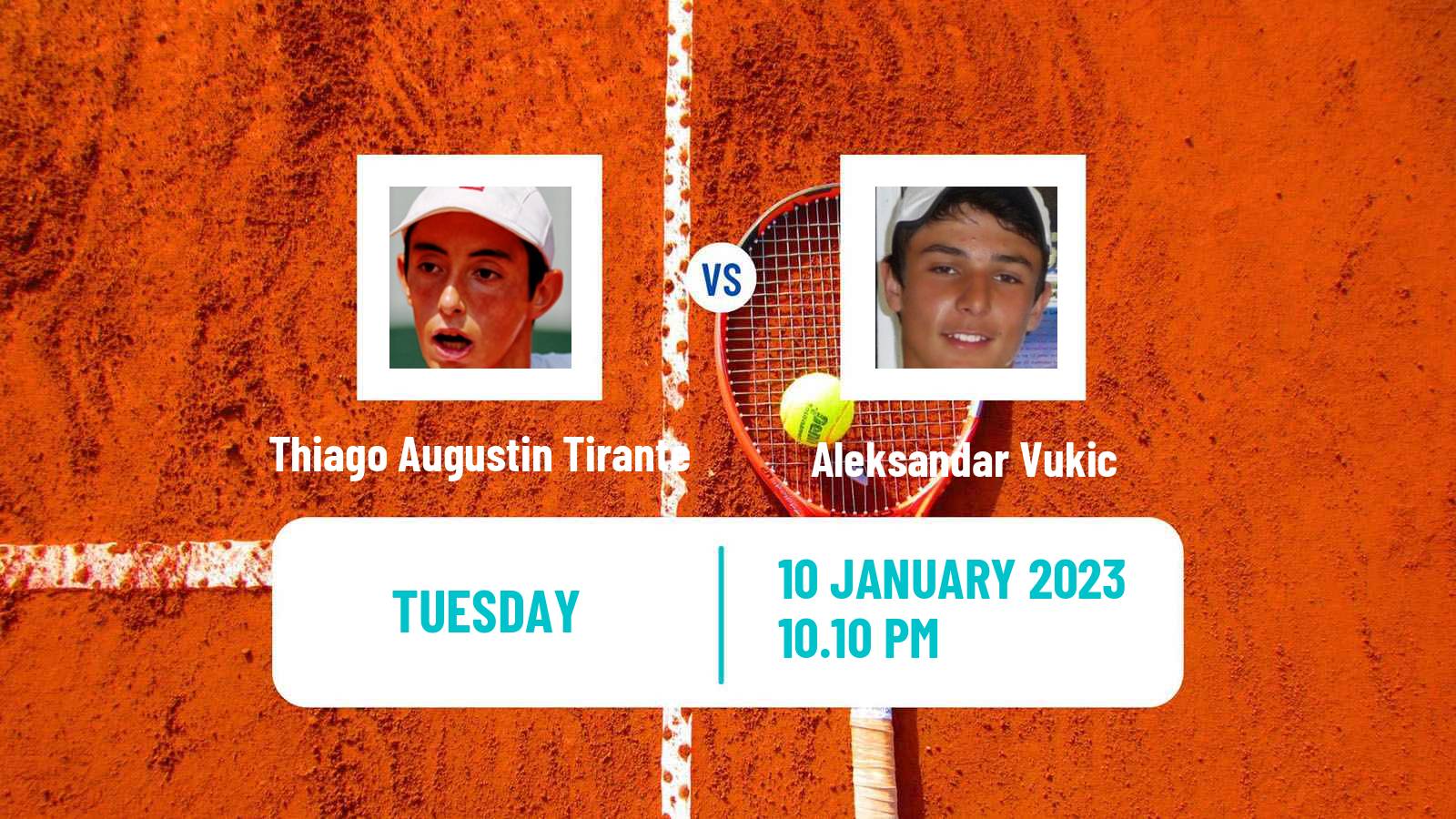 Tennis ATP Australian Open Thiago Augustin Tirante - Aleksandar Vukic