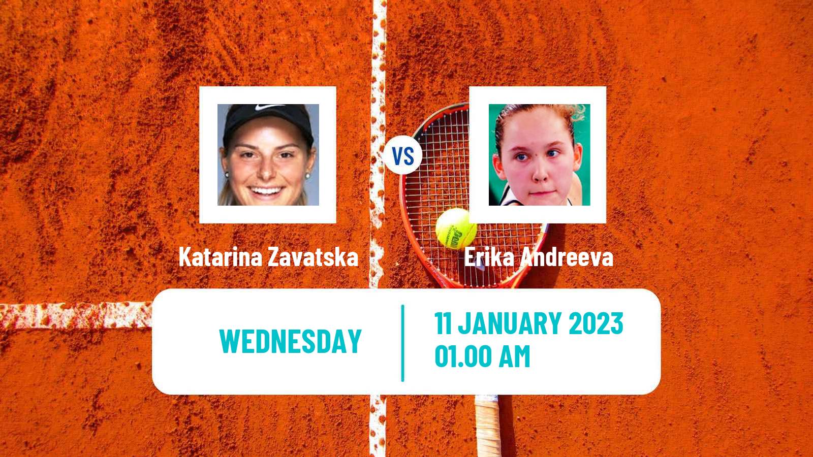 Tennis WTA Australian Open Katarina Zavatska - Erika Andreeva