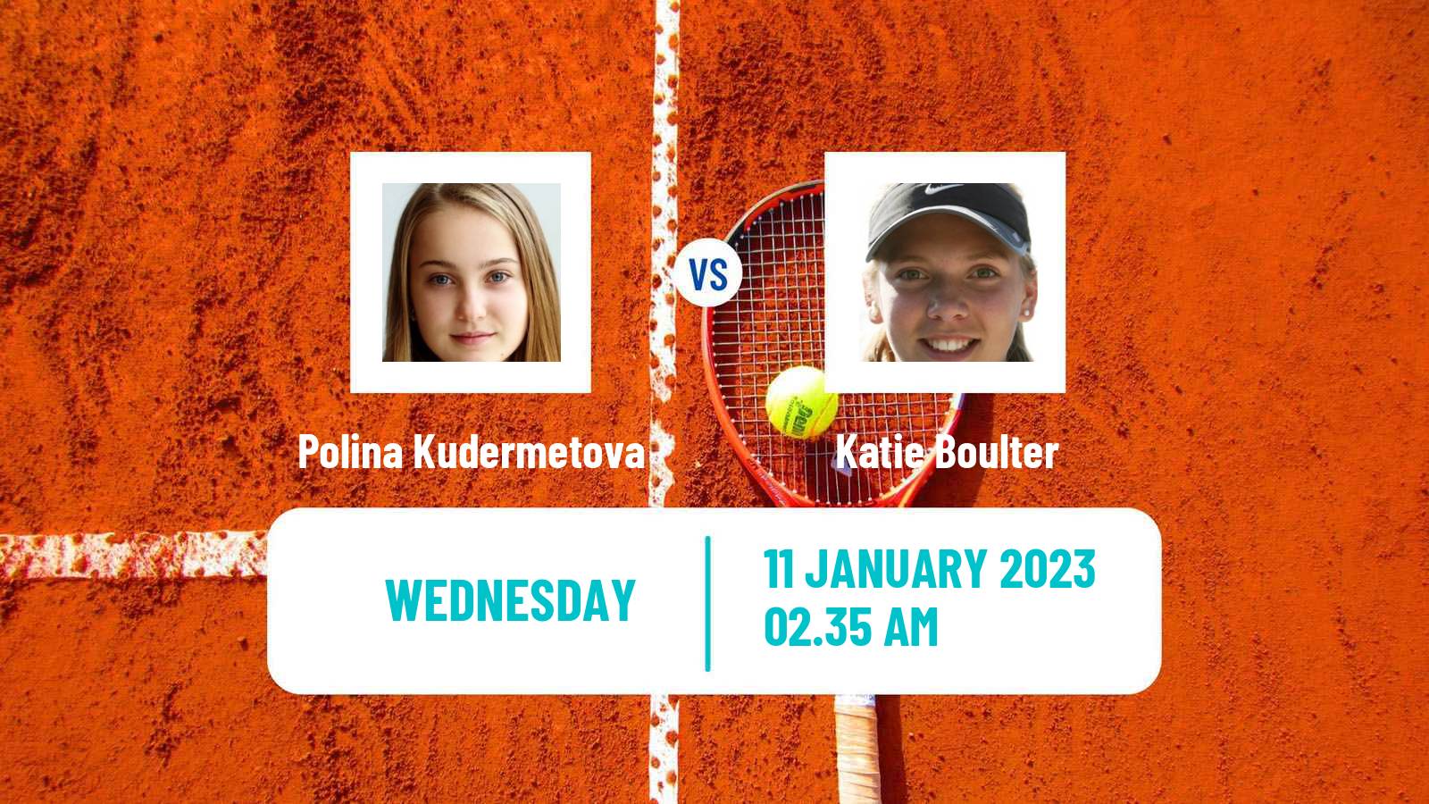 Tennis WTA Australian Open Polina Kudermetova - Katie Boulter