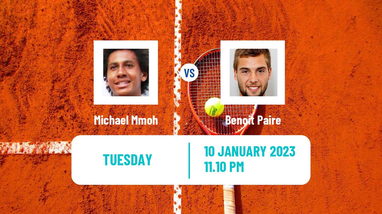 Tennis ATP Australian Open Michael Mmoh - Benoit Paire