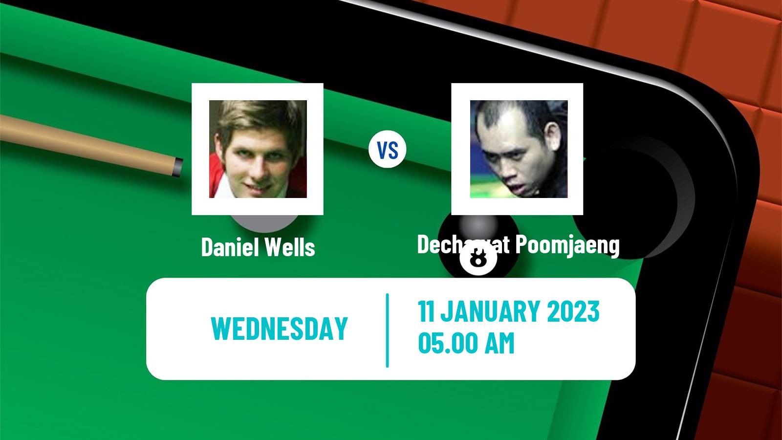 Snooker Snooker Daniel Wells - Dechawat Poomjaeng