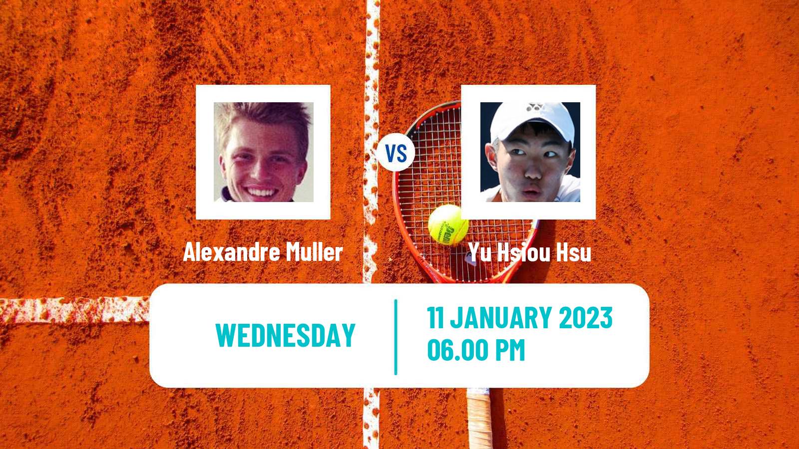 Tennis ATP Australian Open Alexandre Muller - Yu Hsiou Hsu