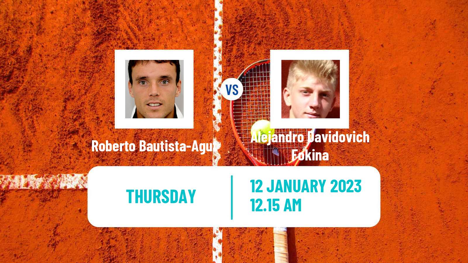 Tennis ATP Adelaide 2 Roberto Bautista-Agut - Alejandro Davidovich Fokina