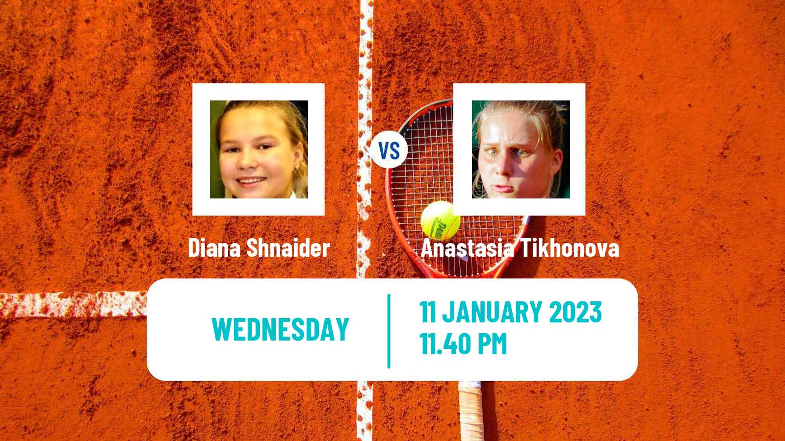 Tennis WTA Australian Open Diana Shnaider - Anastasia Tikhonova