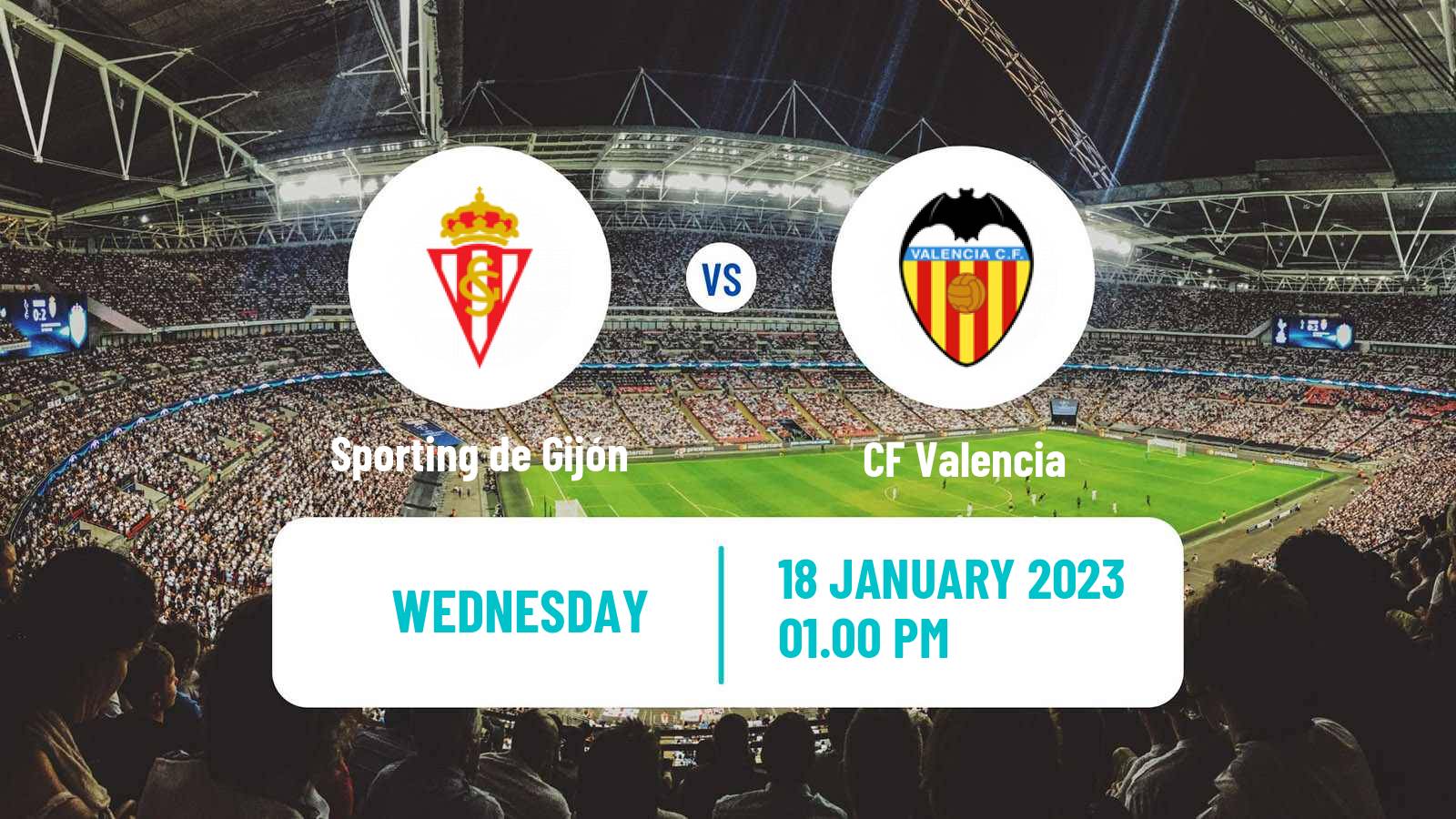 Soccer Spanish Copa del Rey Sporting de Gijón - Valencia