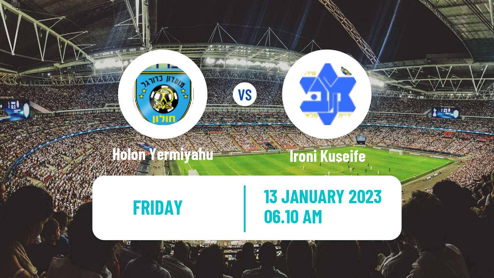 Soccer Israeli Liga Alef South Holon Yermiyahu - Ironi Kuseife